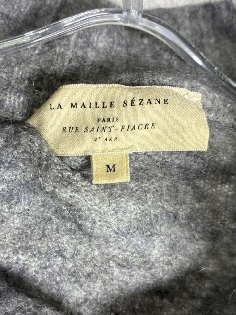 Sézane Tobias Jumper Grey Mohair Merino Wool Half Zip Sweater M - Picture 2 of 6